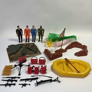 Vintage 1983 Galoob The A Team Figures X 4 Combat Headquarters Set + Accessories