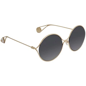 Gucci Sonnenbrille Damen goldfarben 60 mm runde Gläser mit Farbverlauf Metallgestell - Bild 1 von 11