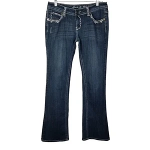 Grace in LA Womens 29 Medium Wash Bootcut Button Pocket Jeans - Picture 1 of 10