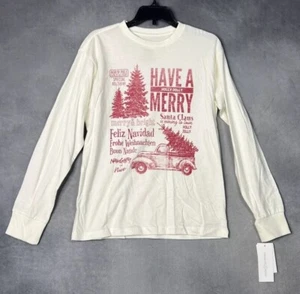 Treasure And Bond Long Sleeve Tee Christmas Tree Truck Graphic Kids L 10/12 - Picture 1 of 5