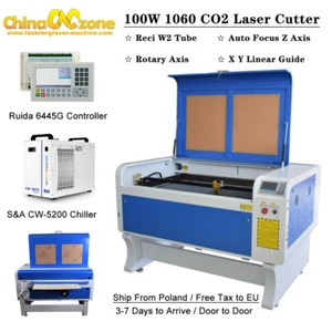 Máquina de grabado/corte láser 100W 1060 CO2 para madera acrílica y enfriador CW5000 - Imagen 1 de 14