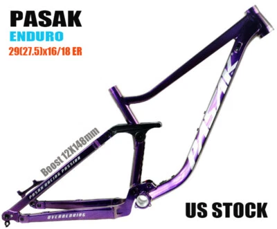 Bike Full Suspension Frame Enduro Boost 29/27.5ER Alloy Soft Tail DH AM US Stock - Image 1 of 4