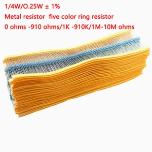 100 Stück Metallfilm Widerstand 1/4 W Toleranz ± 1 % - Full Range Wert 0 Ω bis 10 MΩ - Bild 1 von 7