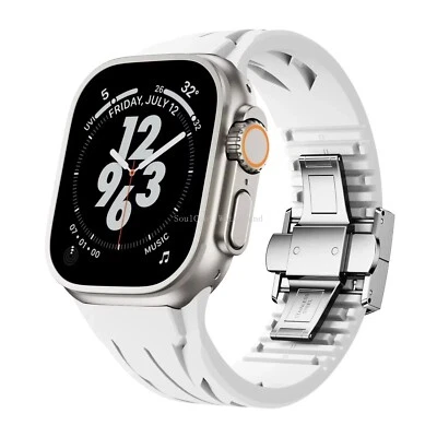 Correa deportiva de goma fluororor de lujo para Apple Watch Series 11 10 9 8 7 6 SE Ultra 3 Foto 1 de 4