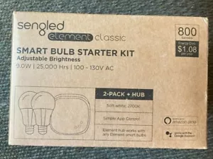 Sengled Smart Led Soft White Element Classic Starter Kit Set of 2 A19 Bulbs NEW - Picture 1 of 2