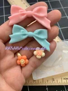 Bows-Hair tie-Flowers Silicone mold for crafts - Picture 1 of 9