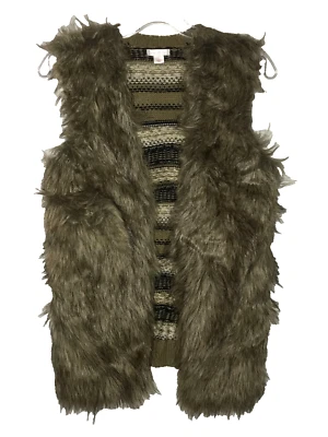 XHILARATION Vest Faux Fur Size Small Sweater Vest Brown Tan - Image 1 of 2