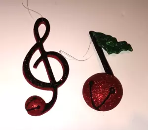 2 Music Notes Christmas Ornaments  - Picture 1 of 1