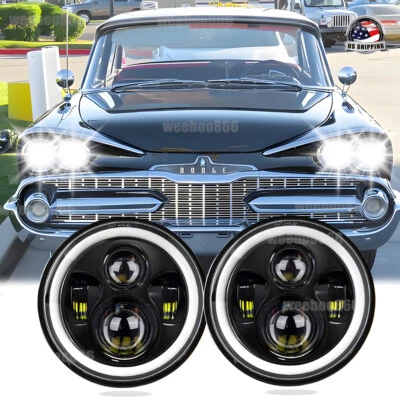 Faros LED redondos sellados de 7 pulgadas para camioneta Dodge B100 B200 B300 1971-1974 Foto 1 de 4