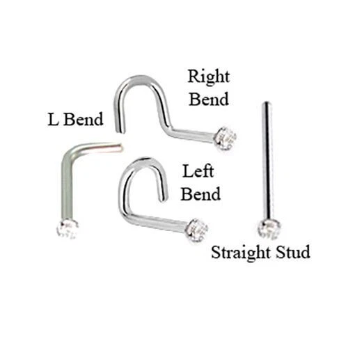 316L хирургическая сталь нос винт кольцо гвоздики заколка 1,3 мм подлинный бриллиант 18 калибр 18G - Изображение 1 из 1