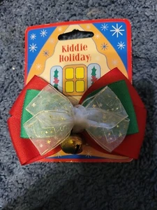 Vintage 90’s Goody Kiddie Holiday Hair bow Barrettes white, gold, red, green - Picture 1 of 2