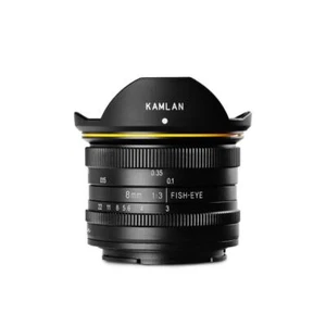 KamLan 8mm F3.0 APS-C MF Manual Wide Angle Fisheye Lens for Sony E-mount Cameras - Picture 1 of 5