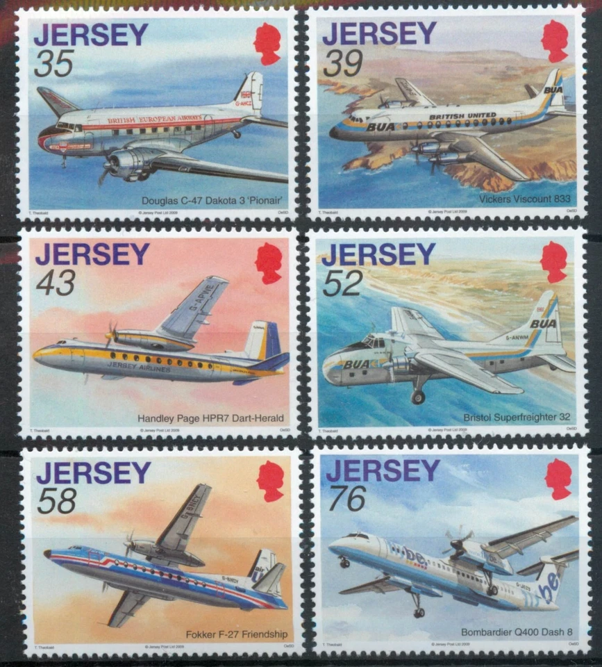 Jersey 2009 Aviation History First Flight Southampton set SG 1410-1415 MNH mint - Image 1 of 1