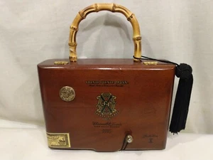 Rara borsa in legno scatola sigari con manico in bambù borsa castello della fontana Opusx - Foto 1 di 12