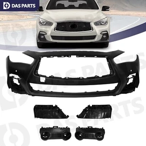 620226HJ1H Primed Front Bumper Cover For 2018-2024 Infiniti Q50 W/ Sensor Holes - Picture 1 of 13