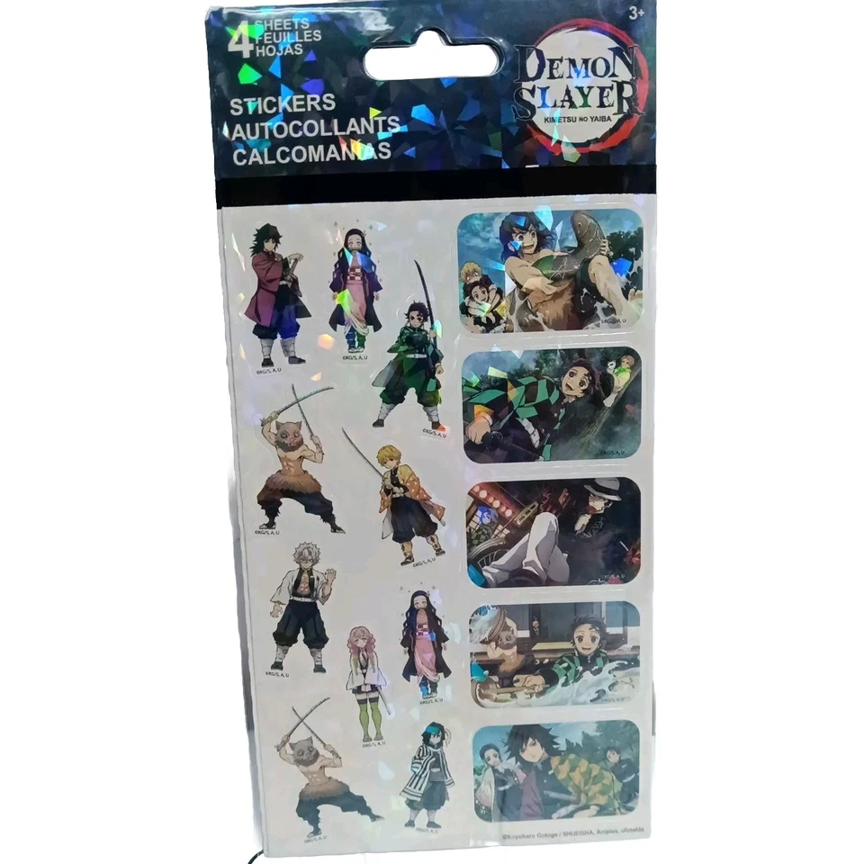 Demon Slayer Tanjiro Nezuko Rengoku Zenitsu Inosuke Stickers 4 Sheets SANDYLION