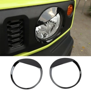 2× Black ABS Front Angry Bird Headlight Lamp Cover Trim For Suzuki Jimny 2/4Door - Foto 1 di 9