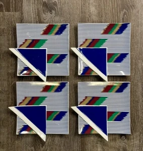 4 Mikasa Color Vibrations dunkelblau postmoderne Teller * siehe Hinweise Vintage Sottsass - Bild 1 von 9