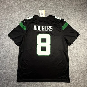 New York Jets Aaron Rodgers #8 Nike Legacy Black Alternate NFL Jersey XL - Picture 1 of 12