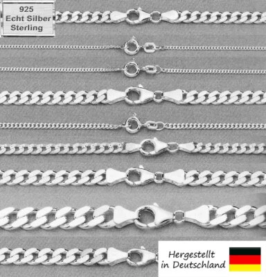 KETTE ECHT SILBER 925 Panzerkette Silberkette Damen Herren Kinder Schmuck Neu ♛ - Bild 1 von 4