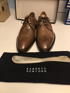 Vintage Barneys New York Leather Blucher Shoes Brown Size 12 Made In Italy $491 - Picture 1 of 12