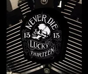 Harley Davidson Custom Horn cover Touring Dyna Softail Sportster M8 LUCKY 13 - Foto 1 di 1