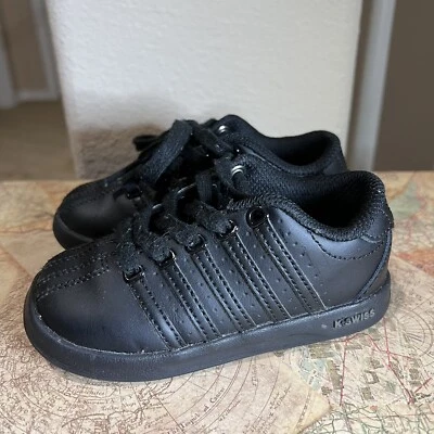 K Swiss Classic Black Baby Toddler Infant Shoes Size 7 GA#5 - Image 1 of 4