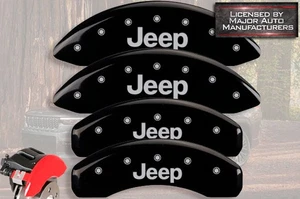 2011-2021 "Jeep" Grand Cherokee Front + Rear Black MGP Brake Disc Caliper Covers - Picture 1 of 10