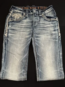 Rock Revival Ashton  Slim Boot Jeans Men Sz 36 Light Blue Denim Jeans New - Picture 1 of 5