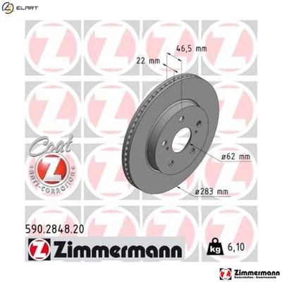 2x BRAKE DISC 590.2848.20 FOR2x BRAKE DISC 590.2848.20 FOR TOYOTA  43512-52170   - Image 1 of 4