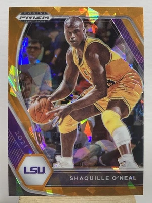 Selecciones del draft Panini Prizm 2021 Shaquille O’Neal #84 naranja hielo agrietado Prizm LSU Foto 1 de 2