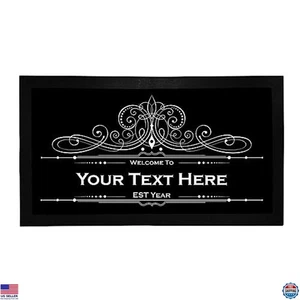Custom Bar Runner Mat - Personalized Rubber Place Mat for Beer Gifts & Decor - Picture 1 of 7