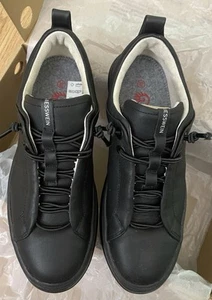 NIB-Giesswein - Leather Lux Women Street Sneaker-Comfort Shoe -Size EU39 -Black  - Picture 1 of 5