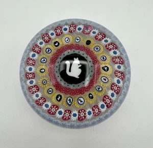 Vintage Baccarat 1972 Gridel Serie Millefiori weißes Eichhörnchen Briefbeschwerer Frankreich - Bild 1 von 11