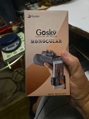 Gosky Titan 12x50 大功率棱镜单筒快速智能手机支架 - 黑色 — 第 1/4 张图片