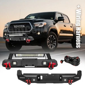 For Toyota Tacoma 2016-2022 Front or Rear Bumper Guard w/ LED Lights & D-rings - Picture 1 of 17