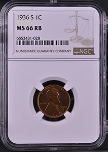 1941-D 1C RB Lincoln Wheat One Cent NGC MS66RB 6553431-020 - Picture 1 of 2
