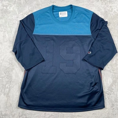 Camiseta deportiva Champion 19 azul verde azulado para hombre grande hecha en EE. UU. Foto 1 de 4