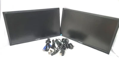 Dual x2 Hanns G 21. 5" Inch 1920 x 1080 DVi VGA PC Computer Monitor   -  NO STA - Image 1 of 4