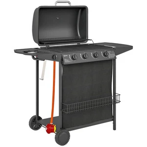 4+1 Burner Gas BBQ Grill, Portable Gas Barbecue Grill with Built-in - Picture 1 of 12