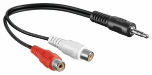 Adaptateur AUX Cinch prise jack 3,5 mm sur 2 prises Cinch stéréo 0,2 m - Photo 1/1