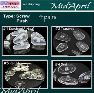  Schraub Push On 4 Paar Brillen NASENPADS Hochwertiges SILIKON US-Verkäufer - Bild 1 von 3