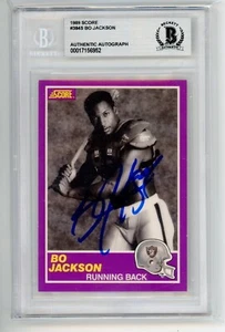 Bo Jackson Firmato Auto 1989 Score Supplemental Rookie Rc Card Beckett Raiders - Foto 1 di 1