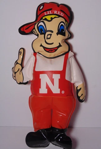 1990s Old Vintage Nebraska Cornhuskers NCAA FOOTBALL Lil Red Mascot Blow Up Doll Cover