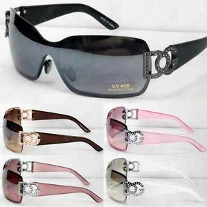 Mens Womens Shield Wrap Around Sunglasses Retro Vintage Shades Fashion Designer - Picture 1 of 7