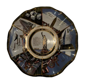 Bandeja de ceniza de vidrio de recuerdo vintage Houze Art de la ciudad de Nueva York mediados de siglo - Imagen 1 de 7