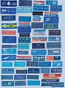 AIRMAIL big lot worldwide air mail labels collection lot par avion luftpost - Picture 1 of 4