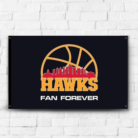 Atlanta Hawks 3x5 ft Flag NBA Basketball Champions Gift Banner Wall Decor Cover