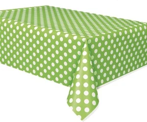 Royal7 1 Pack Lime Green Polka Dot Plastic Rectangle Tablecloth 54"x108"…… Green - Picture 1 of 10
