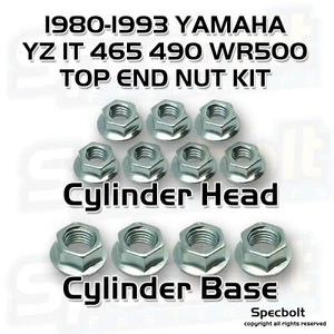 KIT DE RECONSTRUCCIÓN DE TUERCAS DE CULATA DE EXTREMO SUPERIOR YAMAHA YZ IT 465 490 WR500 1980-1993 - Imagen 1 de 5